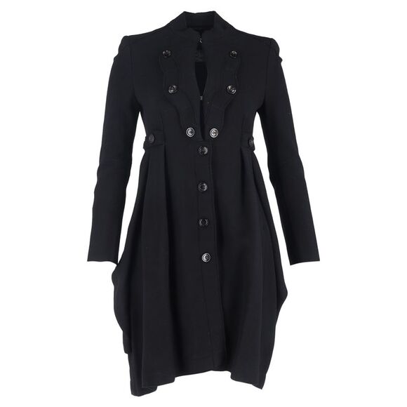 Alexander McQueen Jackets & Blazers - Alexander McQueen Single-Breasted Long Back Coat in Black Wool